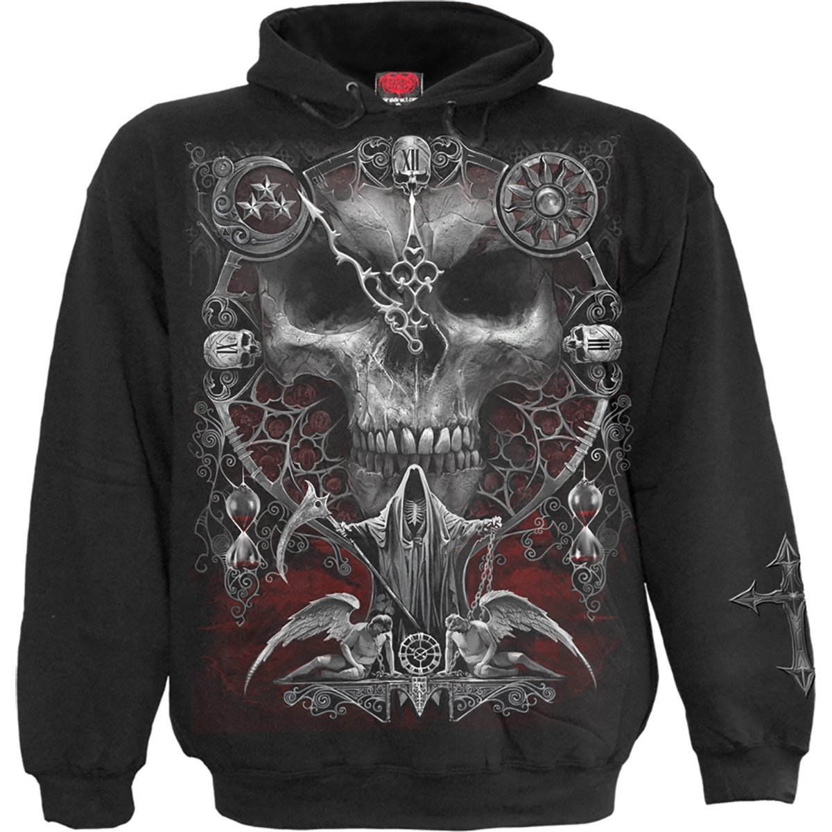 SANDS OF DEATH Hoody Black made from 100% cotton fleece, featuring a stylish design and comfortable fit.