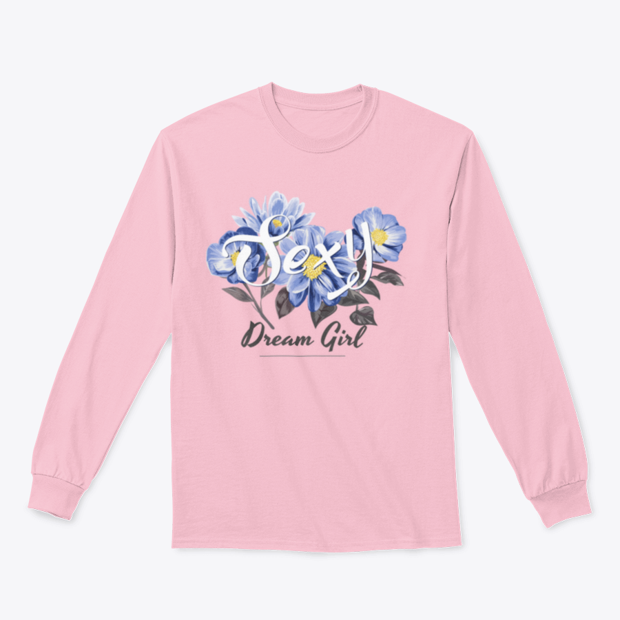 A stylish blue flower t-shirt design featuring sexy text, made from 100% cotton for comfort.