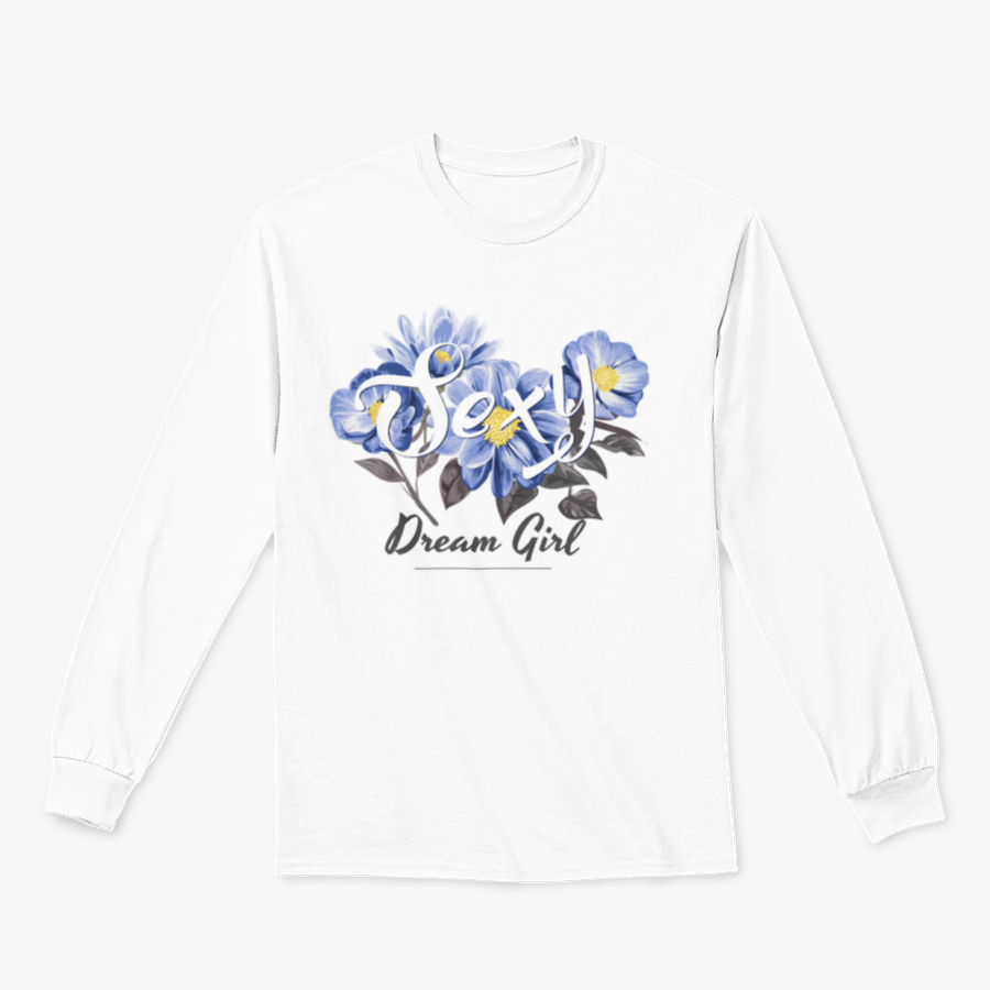 A stylish blue flower t-shirt design featuring sexy text, made from 100% cotton for comfort.