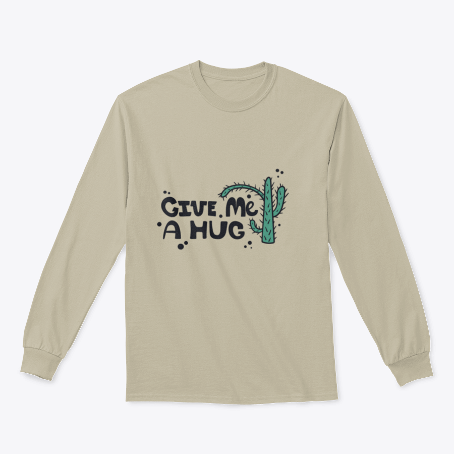 A stylish t-shirt featuring a simple cactus illustration and English text print, made from soft cotton fabric.