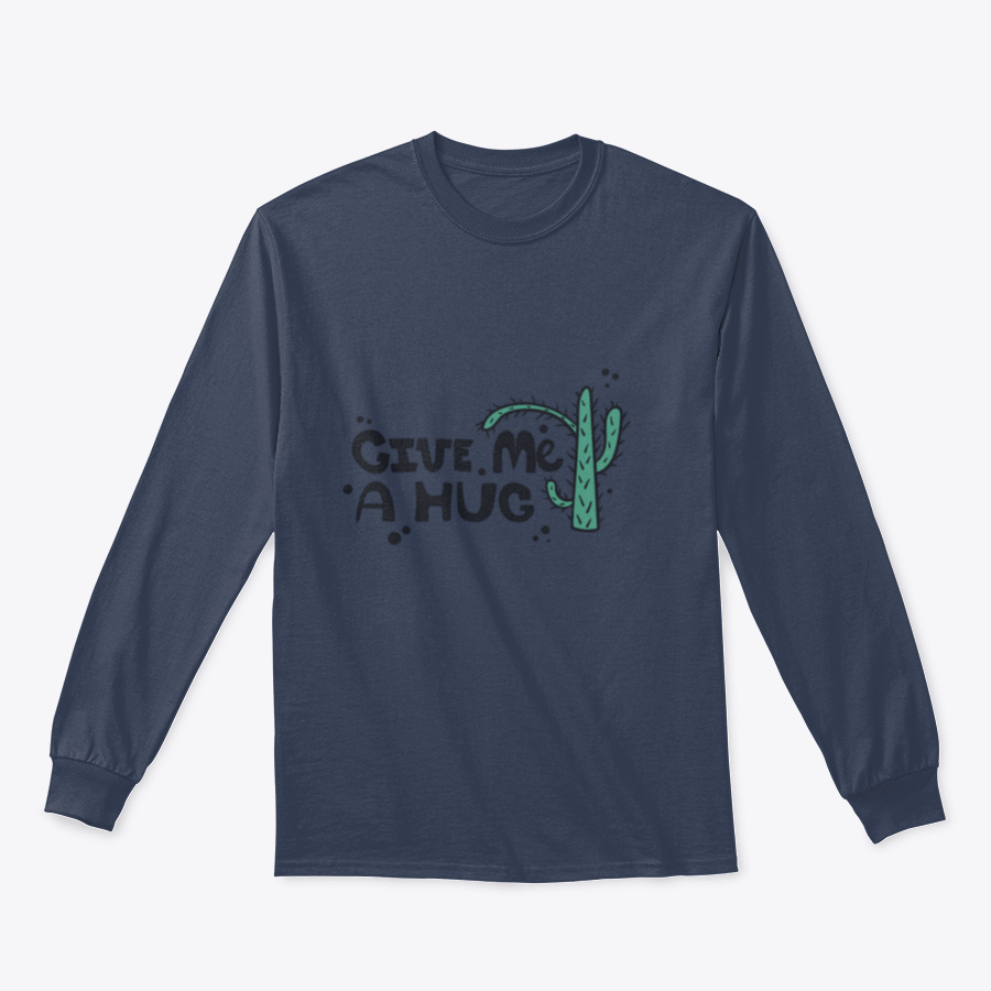 A stylish t-shirt featuring a simple cactus illustration and English text print, made from soft cotton fabric.