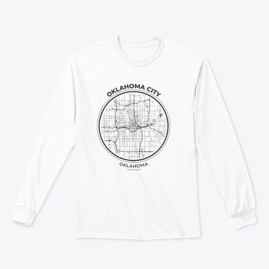 Oklahoma City Sweatshirt featuring a unique map design, made from soft cotton fabric, showcasing a stylish and comfortable fit.