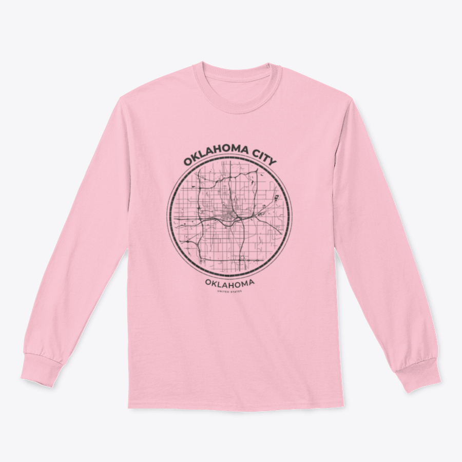 Oklahoma City Sweatshirt featuring a unique map design, made from soft cotton fabric, showcasing a stylish and comfortable fit.