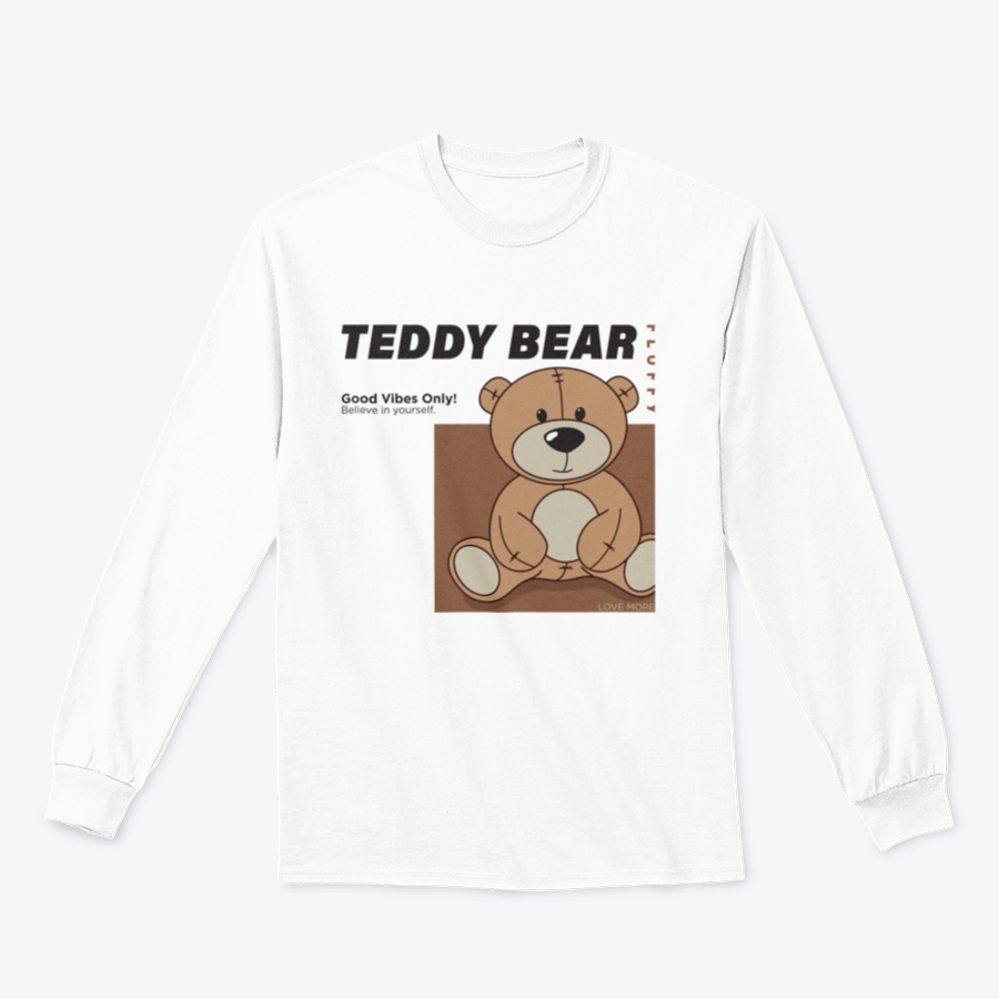 A stylish graphic tee featuring a cute teddy bear illustration, made from soft cotton fabric.