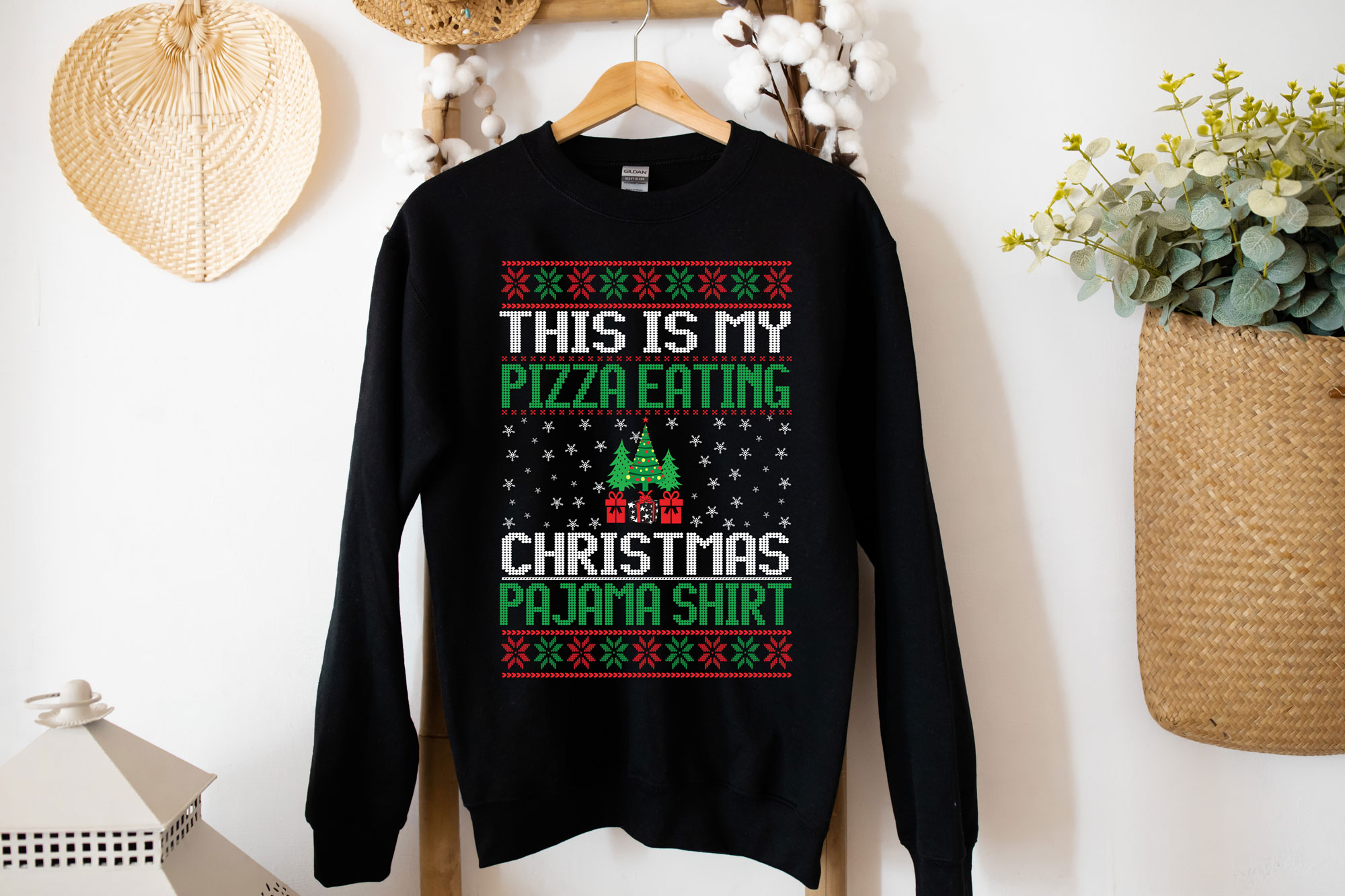 Cozy Christmas Eating Pajama Sweatshirt in festive design, perfect for holiday gatherings and lounging.