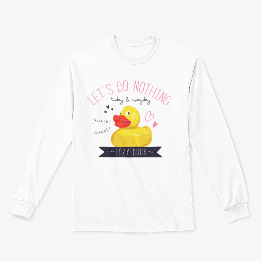 A stylish Typography Slogan T-shirt featuring a playful yellow duck toy design, made from soft cotton fabric.