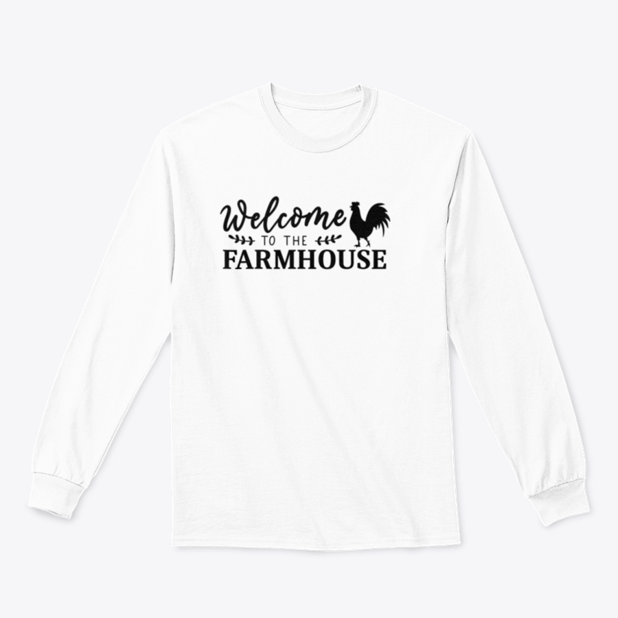 Farmhouse Design T-shirt displayed on a white background, showcasing its classic fit and soft fabric.