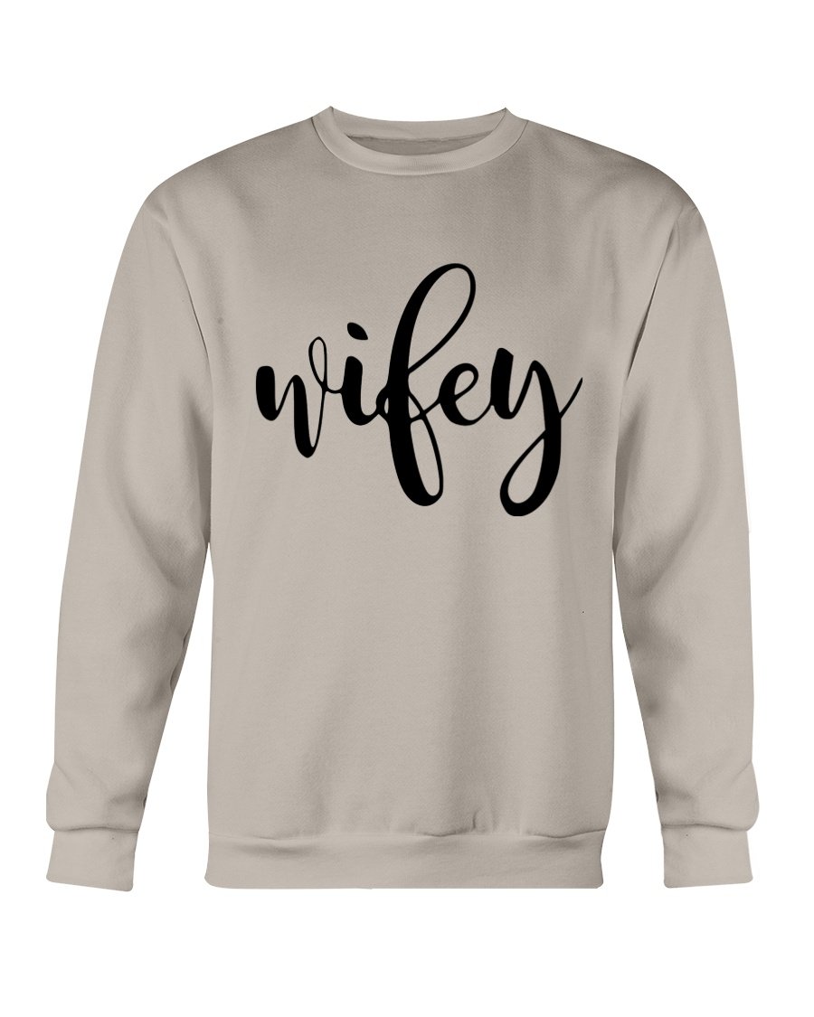 A cozy Wifey Sweatshirt in a classic fit, showcasing its soft fabric and stylish design, perfect for casual wear.