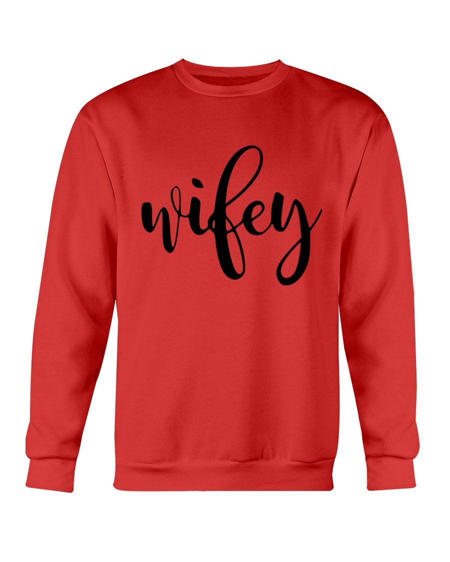 A cozy Wifey Sweatshirt in a classic fit, showcasing its soft fabric and stylish design, perfect for casual wear.