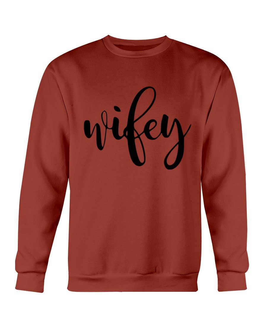 A cozy Wifey Sweatshirt in a classic fit, showcasing its soft fabric and stylish design, perfect for casual wear.