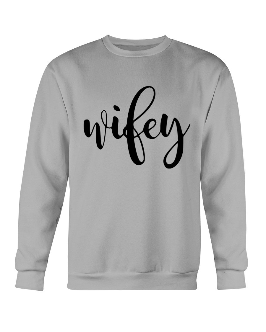 A cozy Wifey Sweatshirt in a classic fit, showcasing its soft fabric and stylish design, perfect for casual wear.