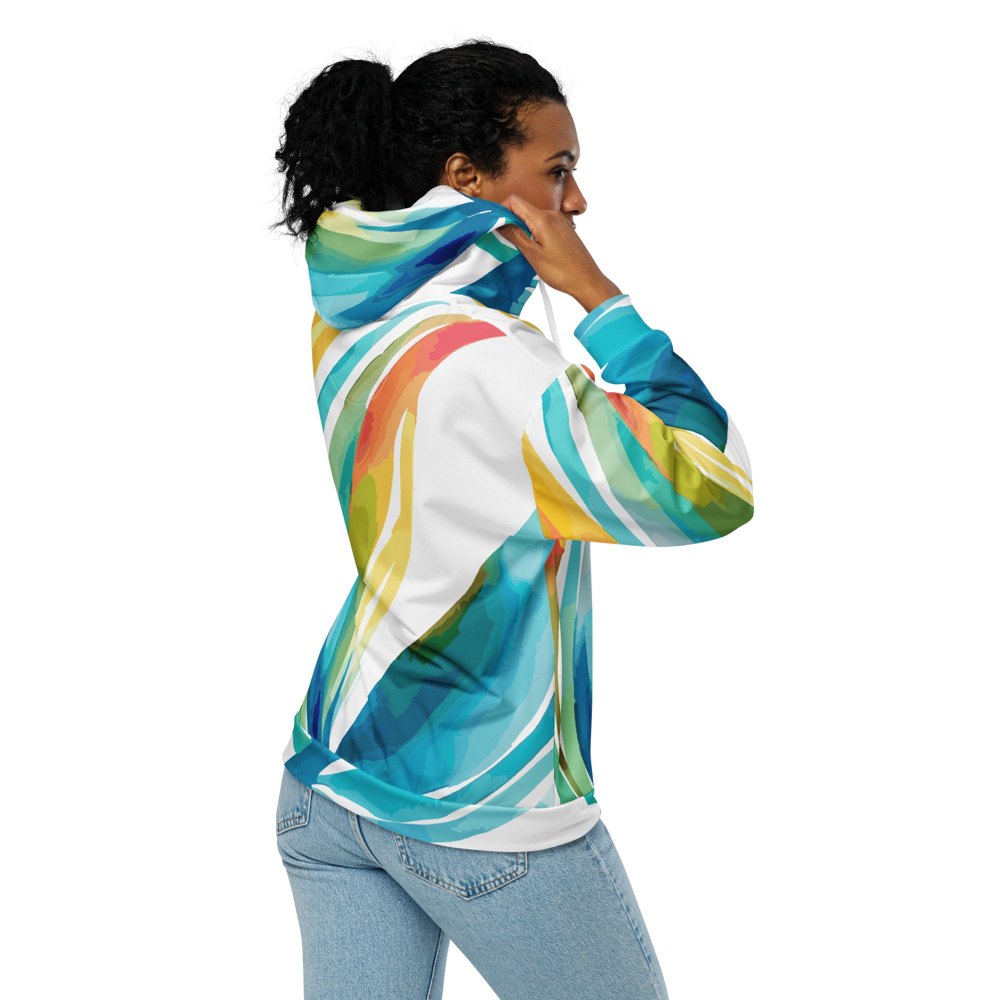 Womens Graphic Zip Hoodie featuring Strength and Courage design, showcasing soft fabric and relaxed fit with a double-lined hood.