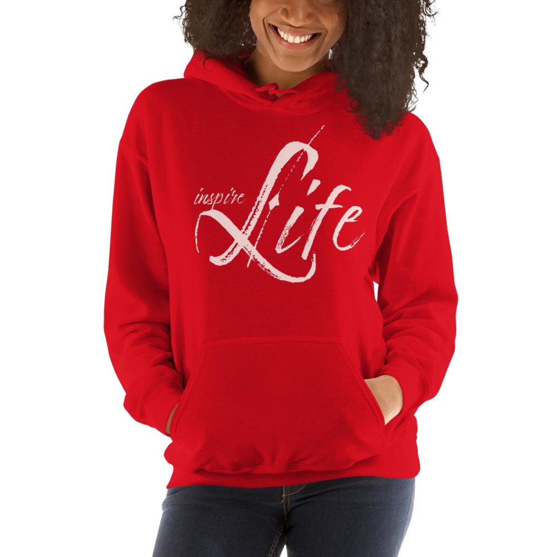 A stylish women's pullover hoodie featuring a cozy double-lined hood and front pouch pocket, perfect for cooler evenings.