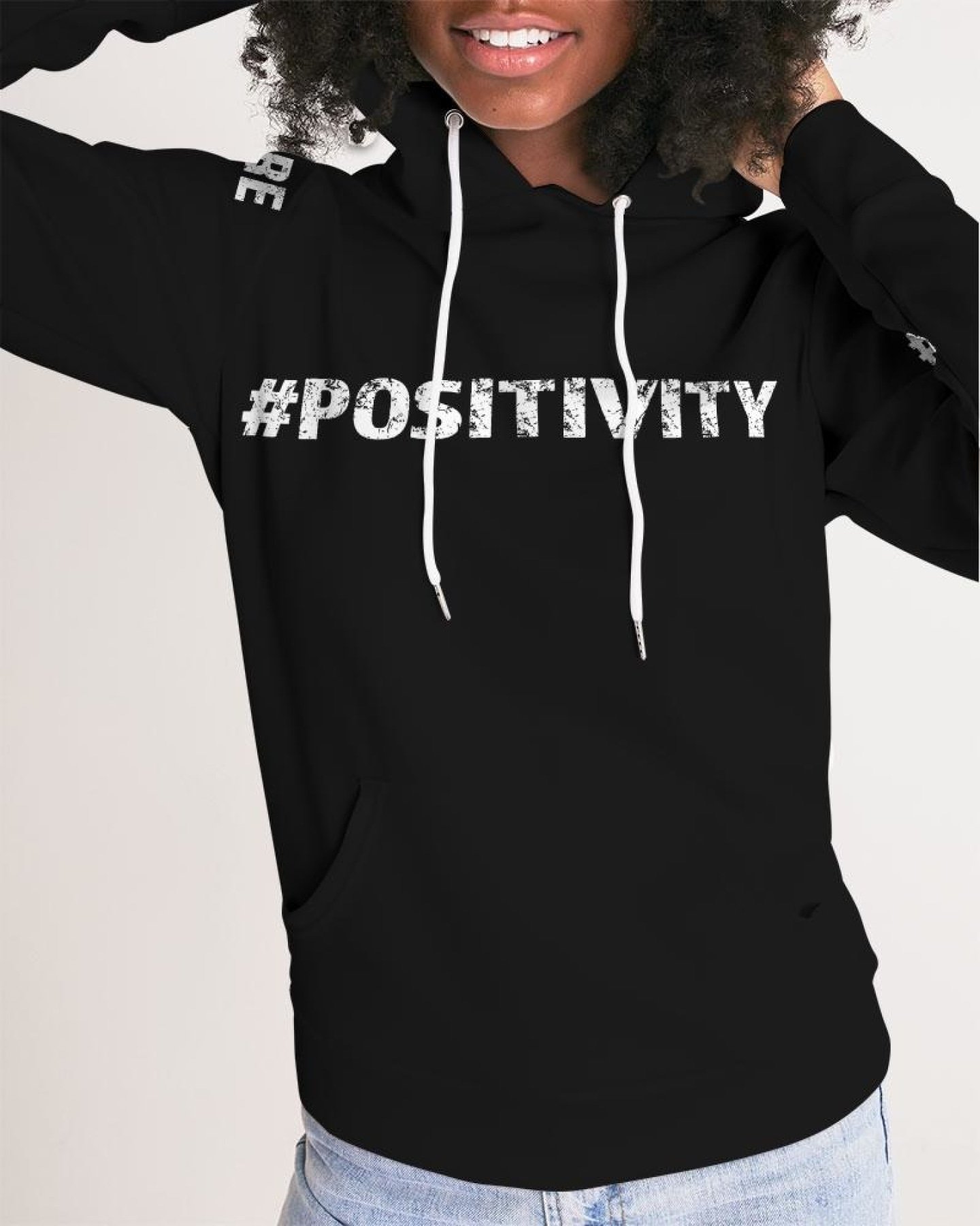 A stylish women's pullover hoodie featuring a custom graphic design, adjustable drawstring hood, and front hand pocket, made from premium fabric.