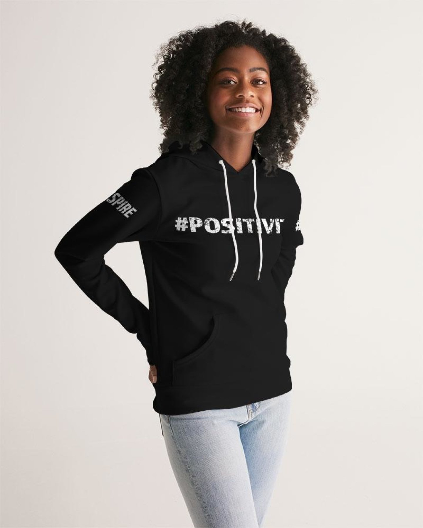 A stylish women's pullover hoodie featuring a custom graphic design, adjustable drawstring hood, and front hand pocket, made from premium fabric.