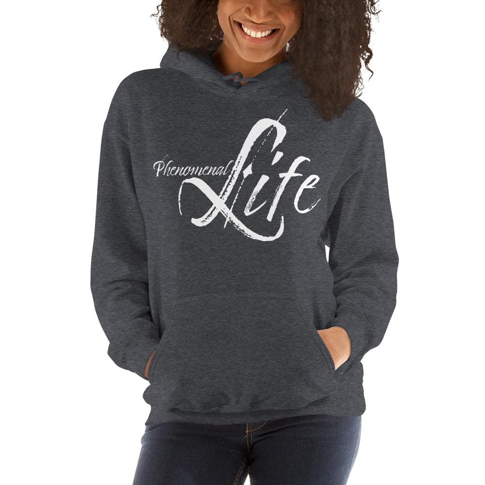 A stylish women's pullover hoodie featuring a double-lined hood, front pouch pocket, and rib knit cuffs, perfect for cozy evenings.