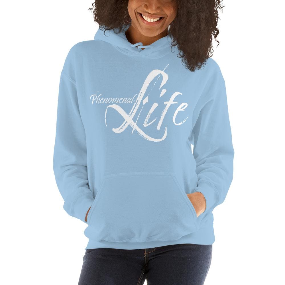 A stylish women's pullover hoodie featuring a double-lined hood, front pouch pocket, and rib knit cuffs, perfect for cozy evenings.