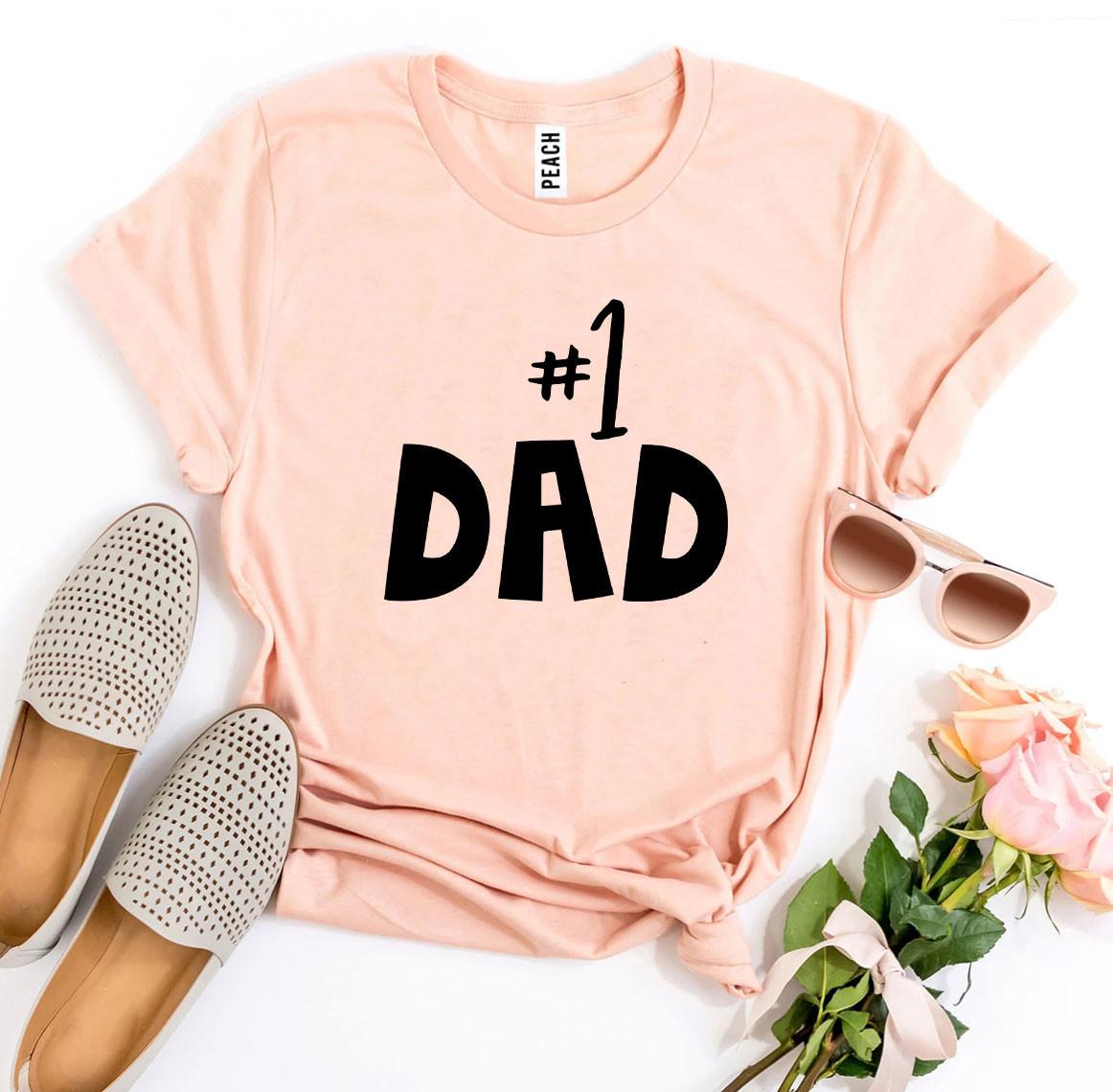 A stylish #1 Dad T-shirt made from premium ring spun cotton, featuring a bold flex print design celebrating fatherhood.