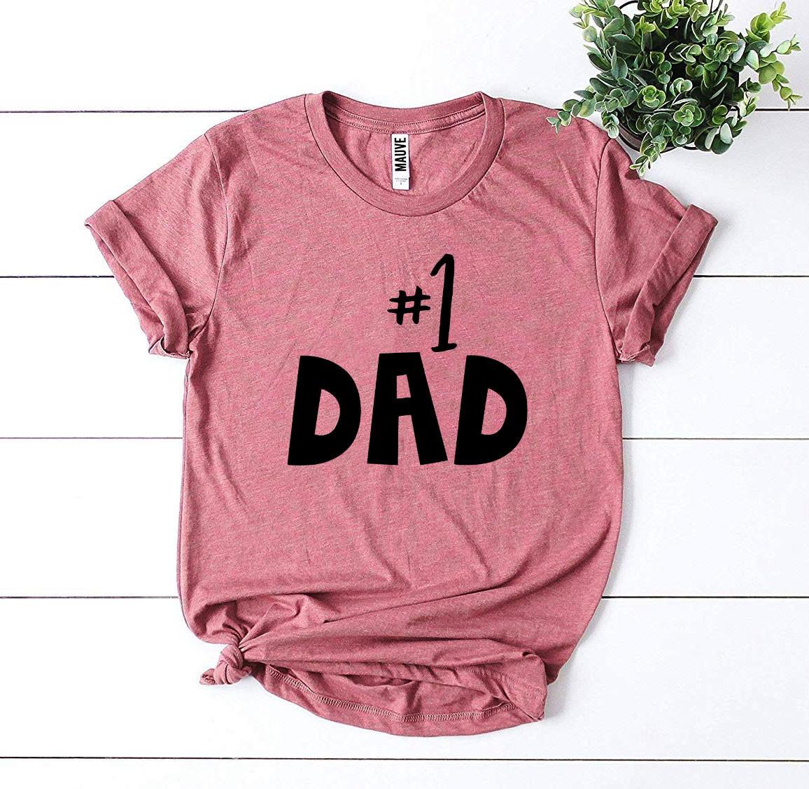 A stylish #1 Dad T-shirt made from premium ring spun cotton, featuring a bold flex print design celebrating fatherhood.