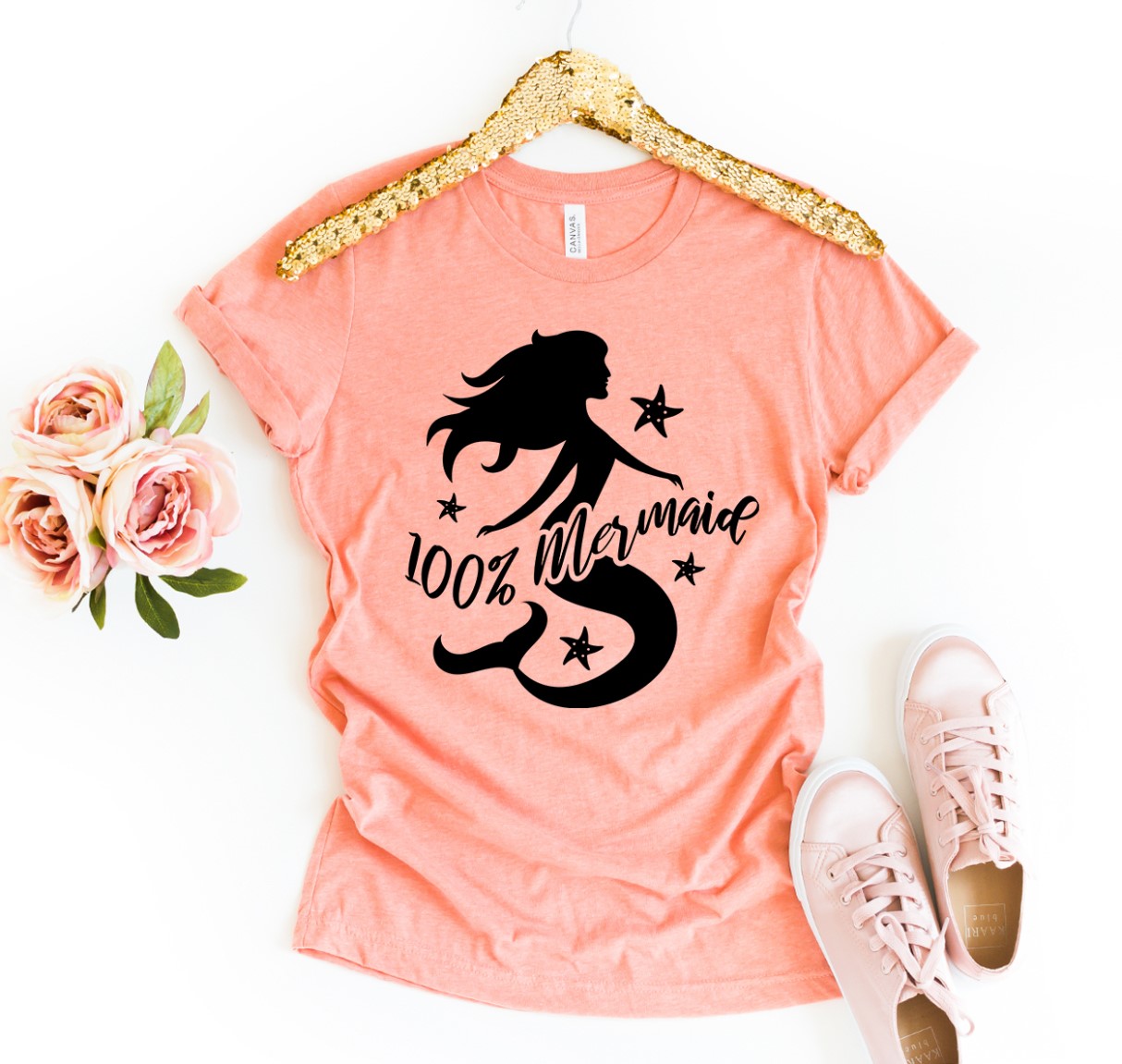 100 Percent Mermaid T-shirt made from premium ring spun cotton with a vibrant mermaid design.