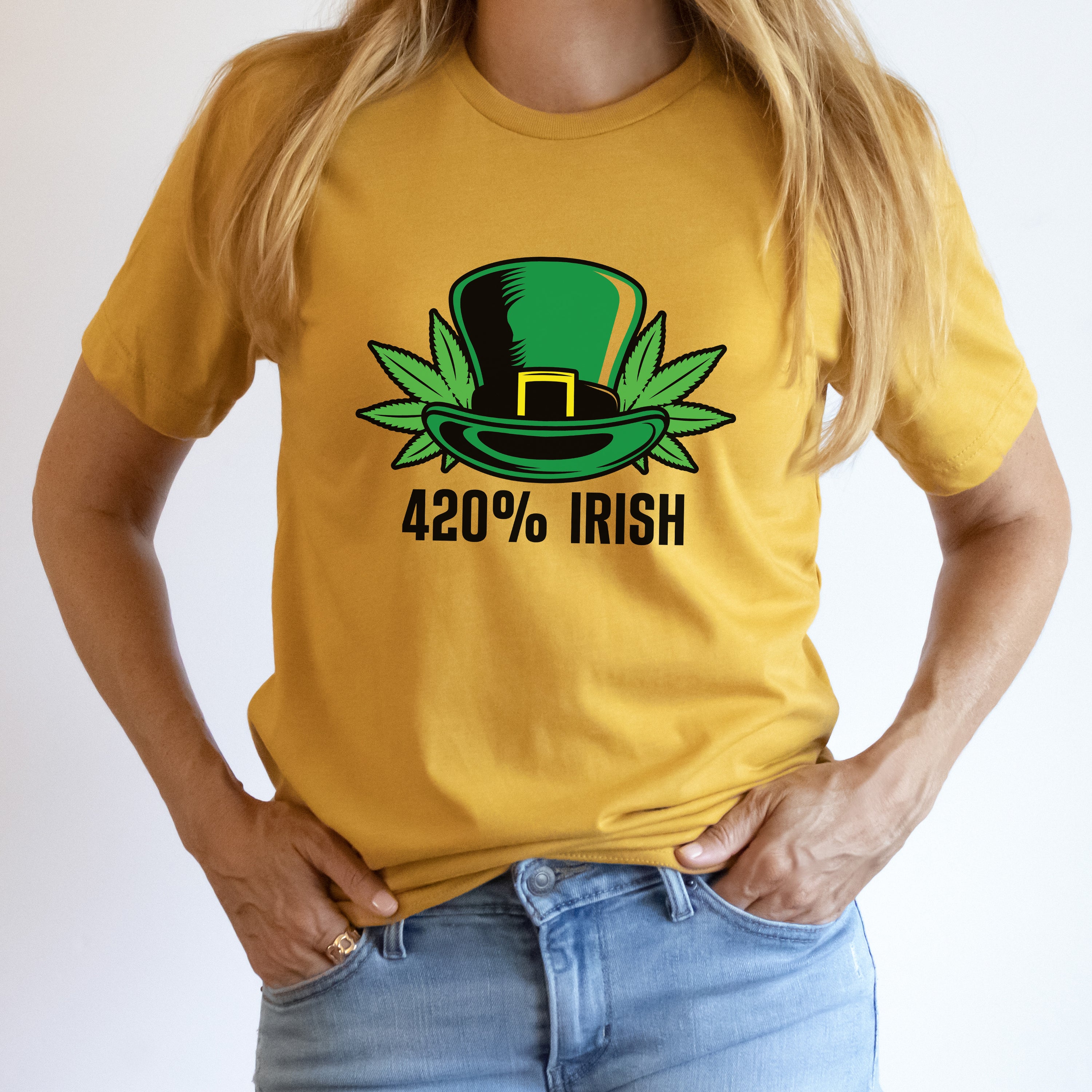 420% Irish Unisex T-shirt featuring vibrant DTG printing, showcasing Irish pride in a comfortable fit.