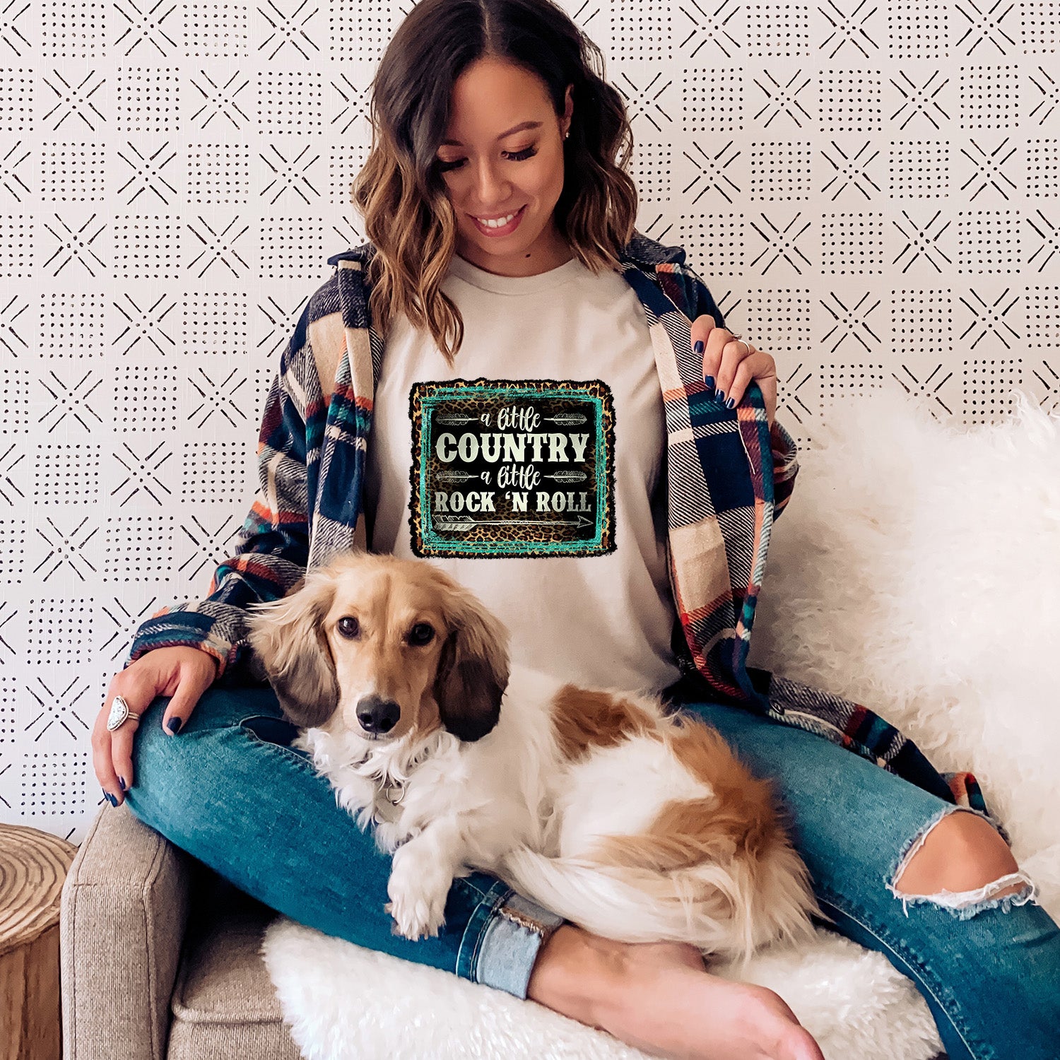 A Little Country A Little Rock N Roll Unisex T-shirt featuring a vibrant design, perfect for music lovers.