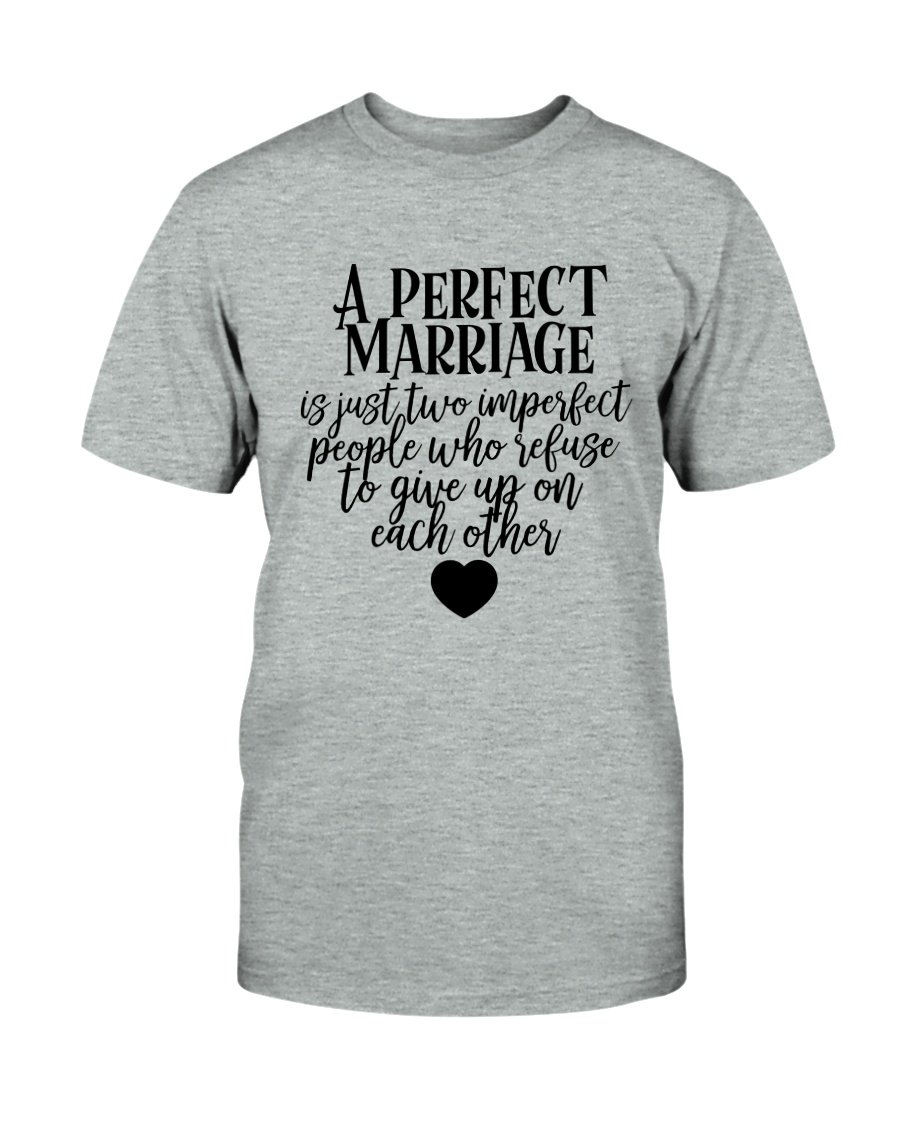 A Perfect Marriage Shirt in various colors, showcasing its soft fabric and stylish design.