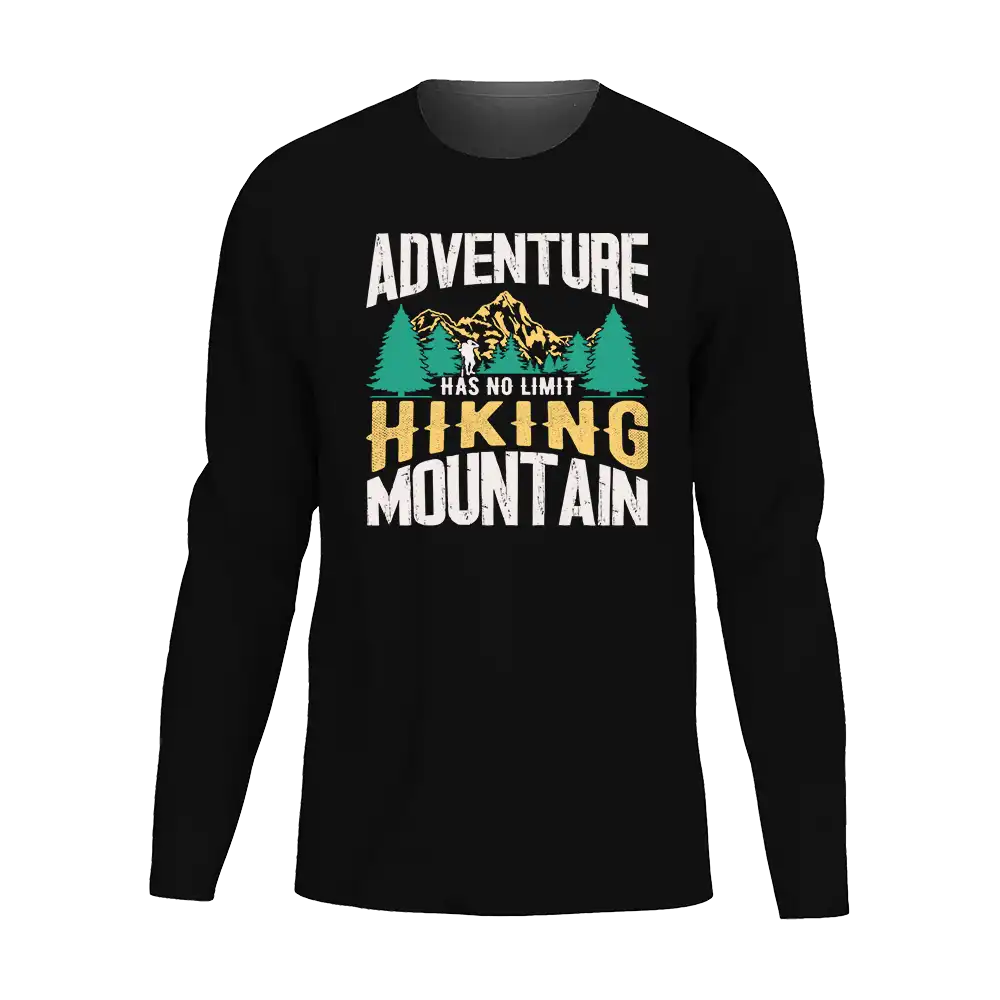 Adventure Has No Limit Men Long Sleeve Shirt featuring a stylish design and comfortable fit, perfect for outdoor activities.