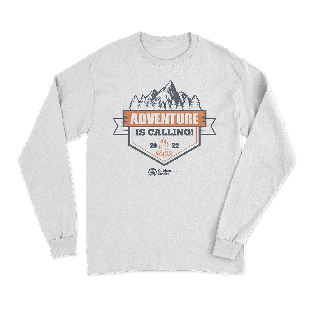 Adventure Is Calling Men Long Sleeve Shirt featuring a stylish design, perfect for outdoor activities.