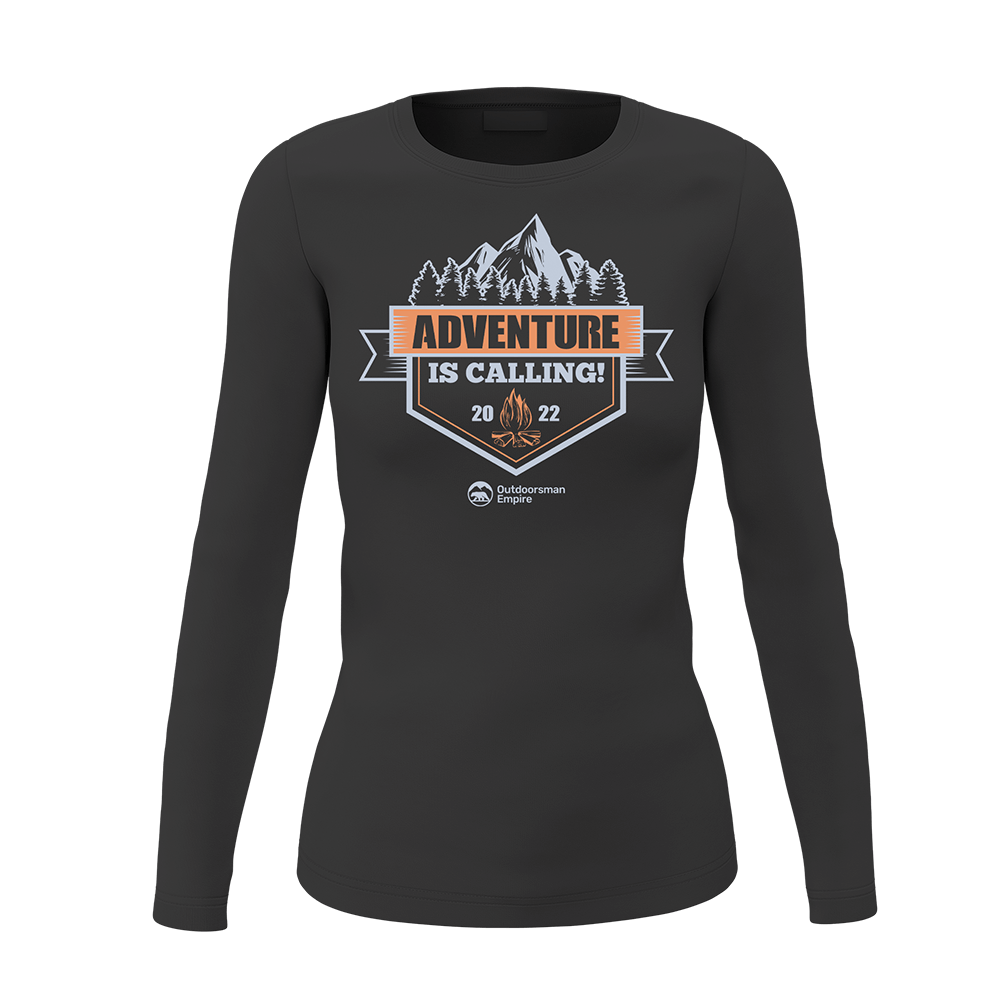 Adventure Is Calling Women Long Sleeve Shirt featuring a stylish design and comfortable fit, perfect for casual outings.