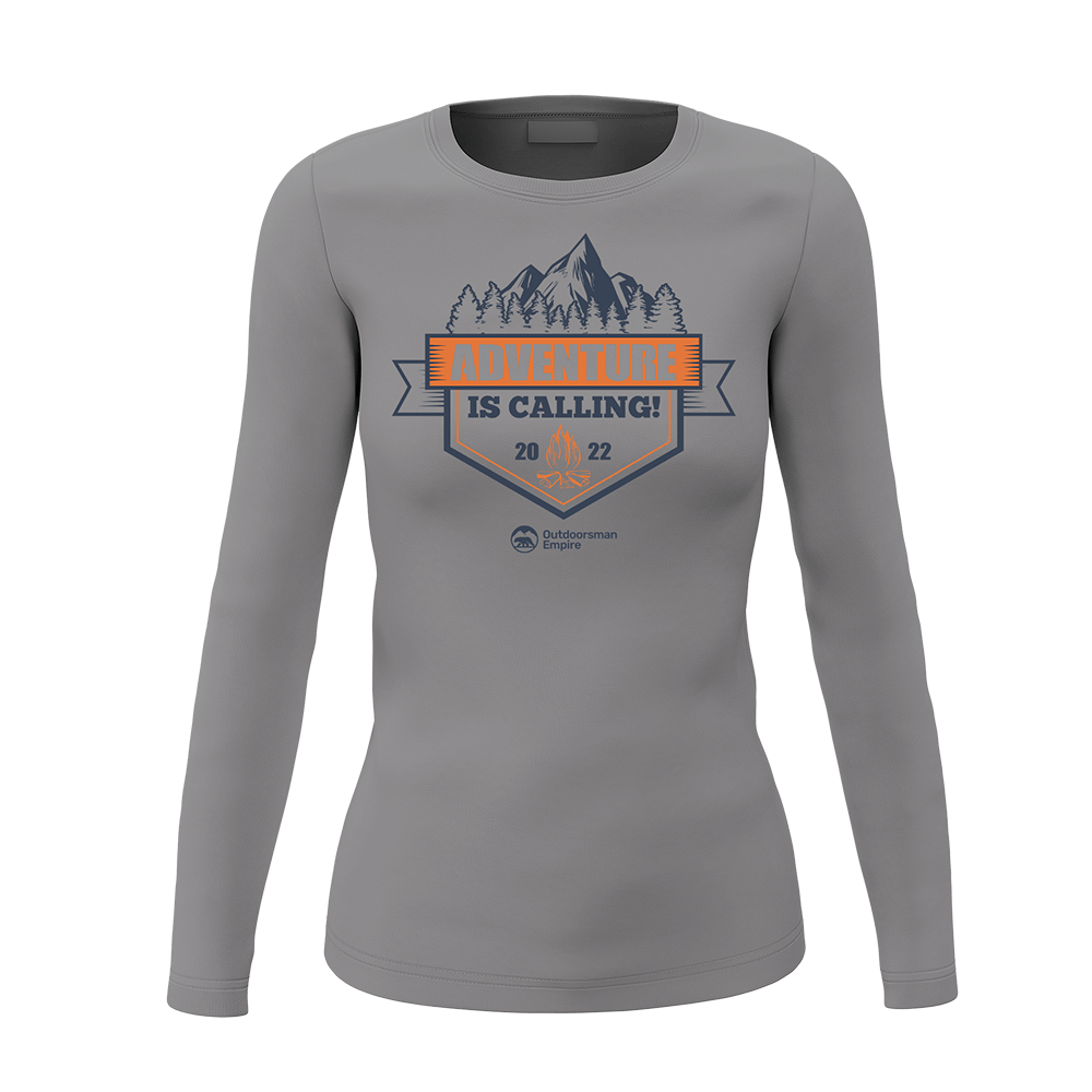 Adventure Is Calling Women Long Sleeve Shirt featuring a stylish design and comfortable fit, perfect for casual outings.