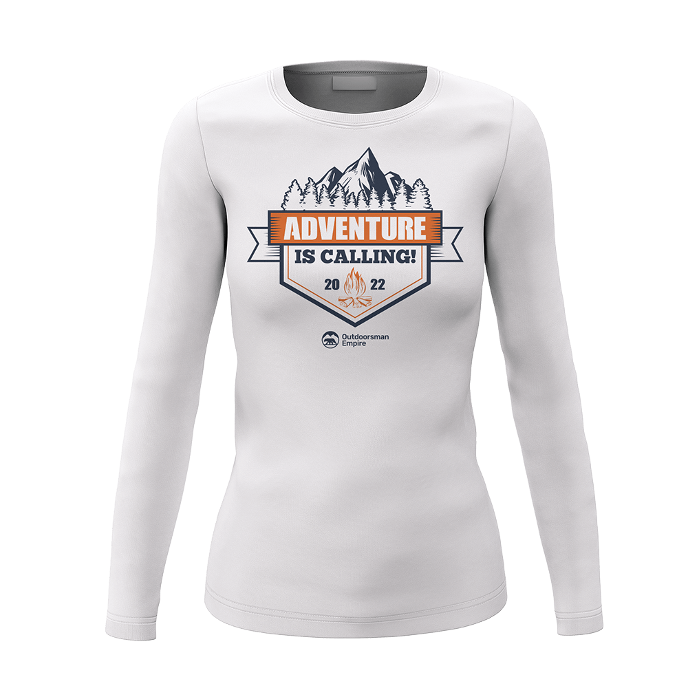 Adventure Is Calling Women Long Sleeve Shirt featuring a stylish design and comfortable fit, perfect for casual outings.