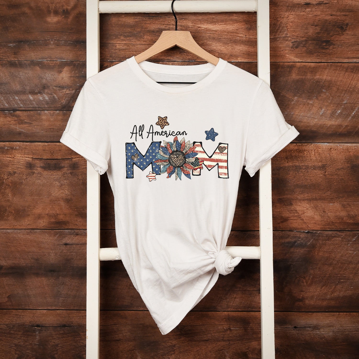 All American Mom Unisex T-shirt featuring vibrant design and comfortable fabric.