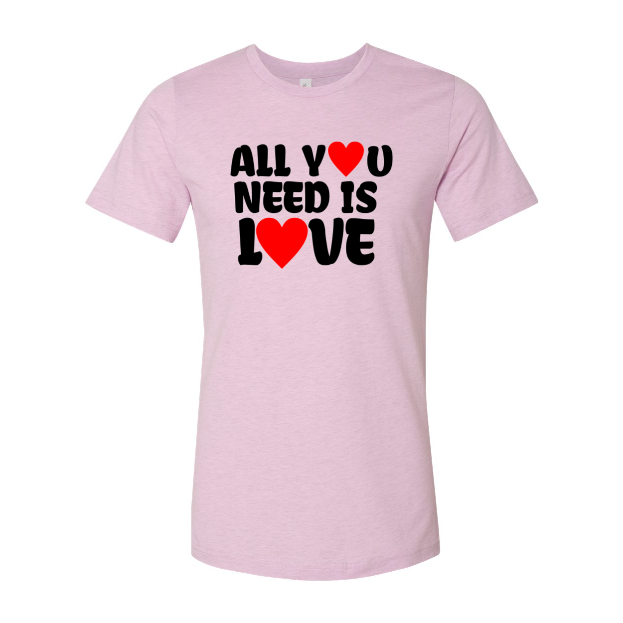 Unisex All You Need Is Love Shirt in various colors, showcasing its comfortable fit and high-quality print.