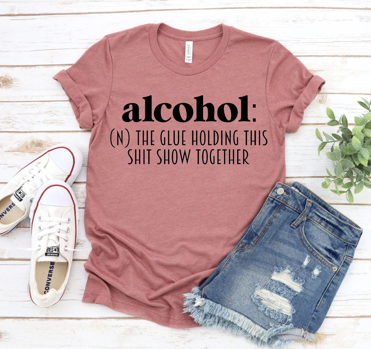 A classic unisex Alcohol Definition T-shirt made from soft airlume combed cotton, featuring a humorous design.