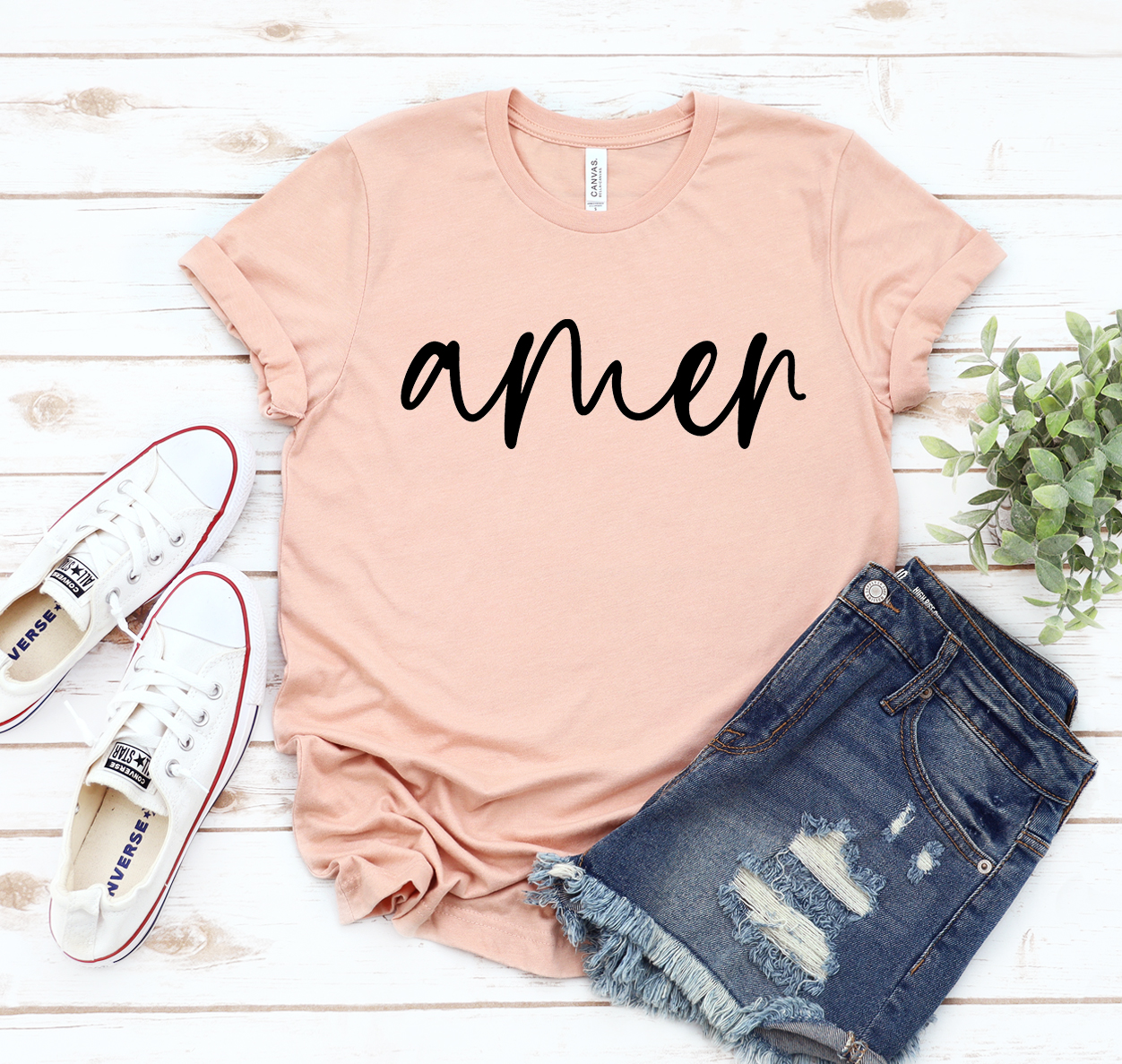 Amen T-shirt in various colors, showcasing its unisex design and soft fabric.