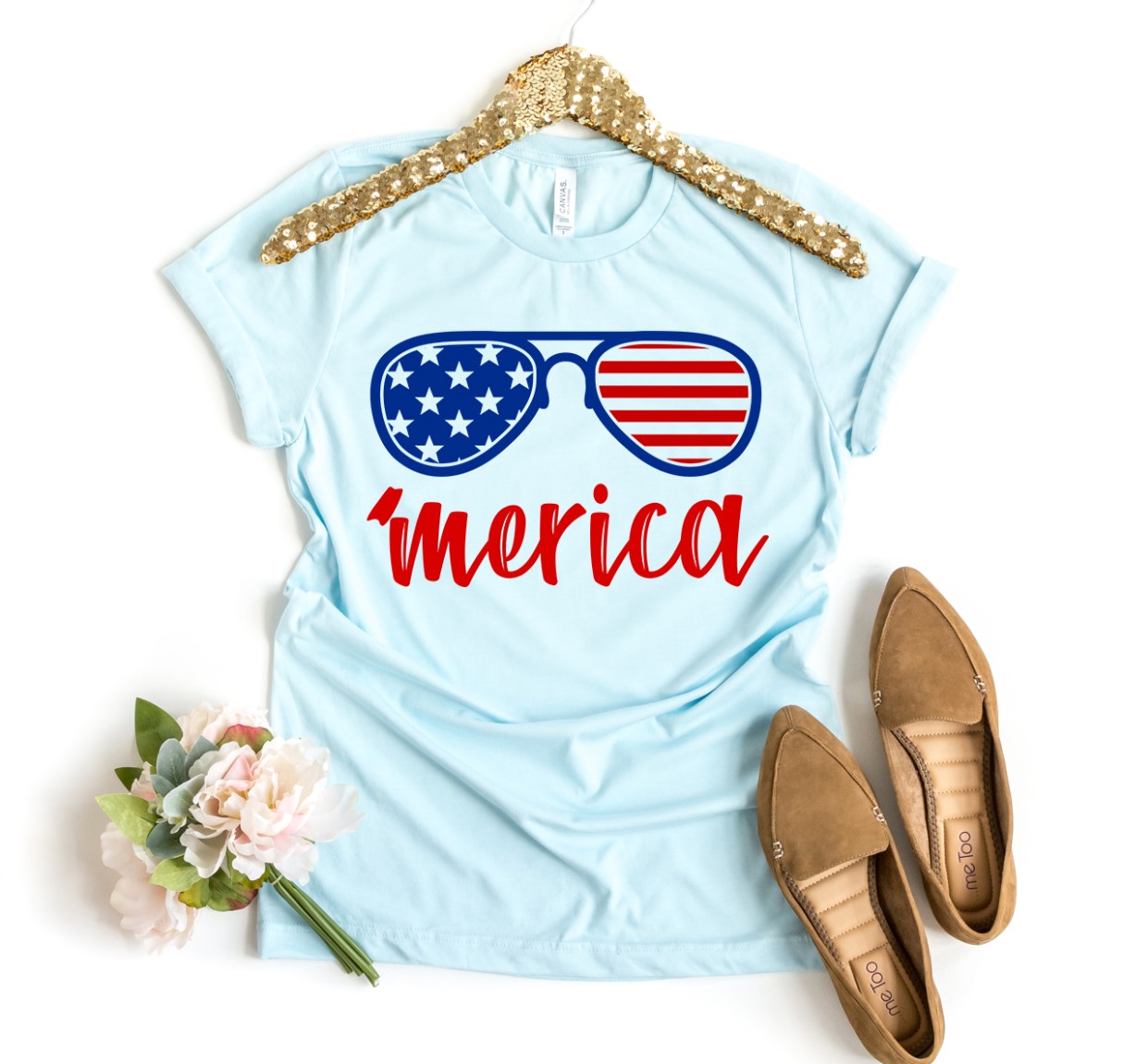 America Glasses Shirt made of premium ring spun cotton with a vibrant flex print design.