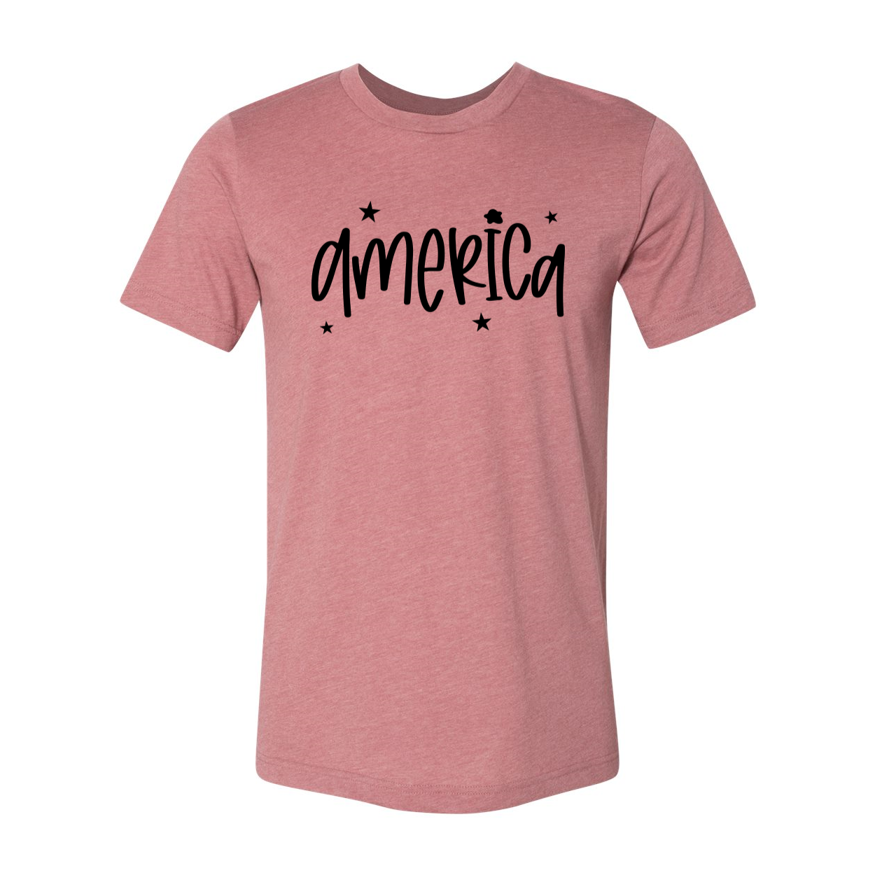 A classic unisex America T-shirt made from 100% airlume cotton, showcasing its soft fabric and versatile design.