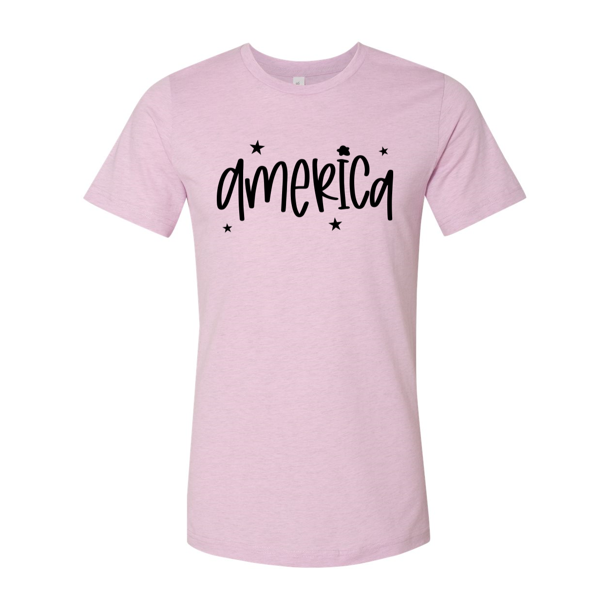 A classic unisex America T-shirt made from 100% airlume cotton, showcasing its soft fabric and versatile design.