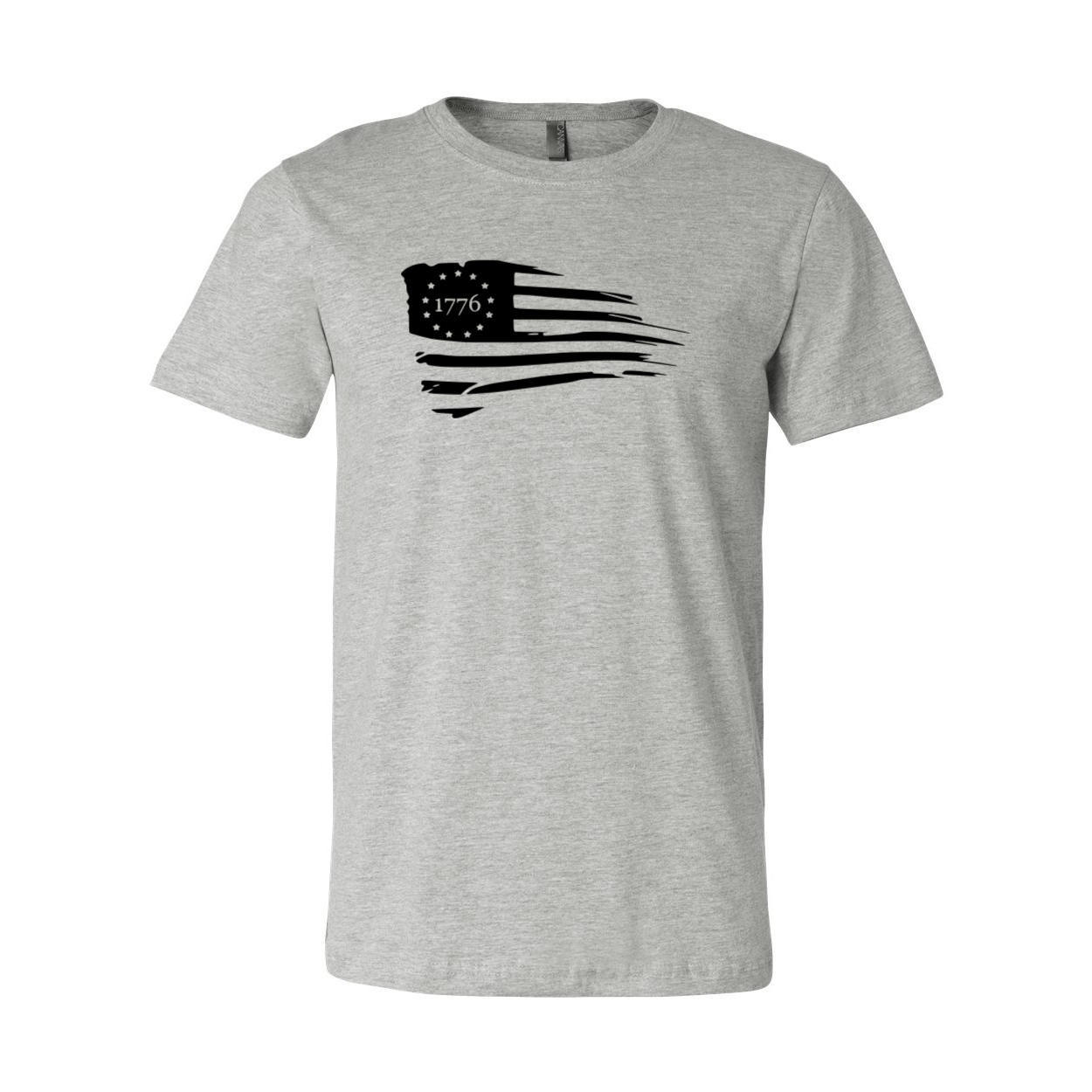 A comfortable unisex American Flag Shirt made from soft ring spun cotton, featuring a vibrant print of the American flag.