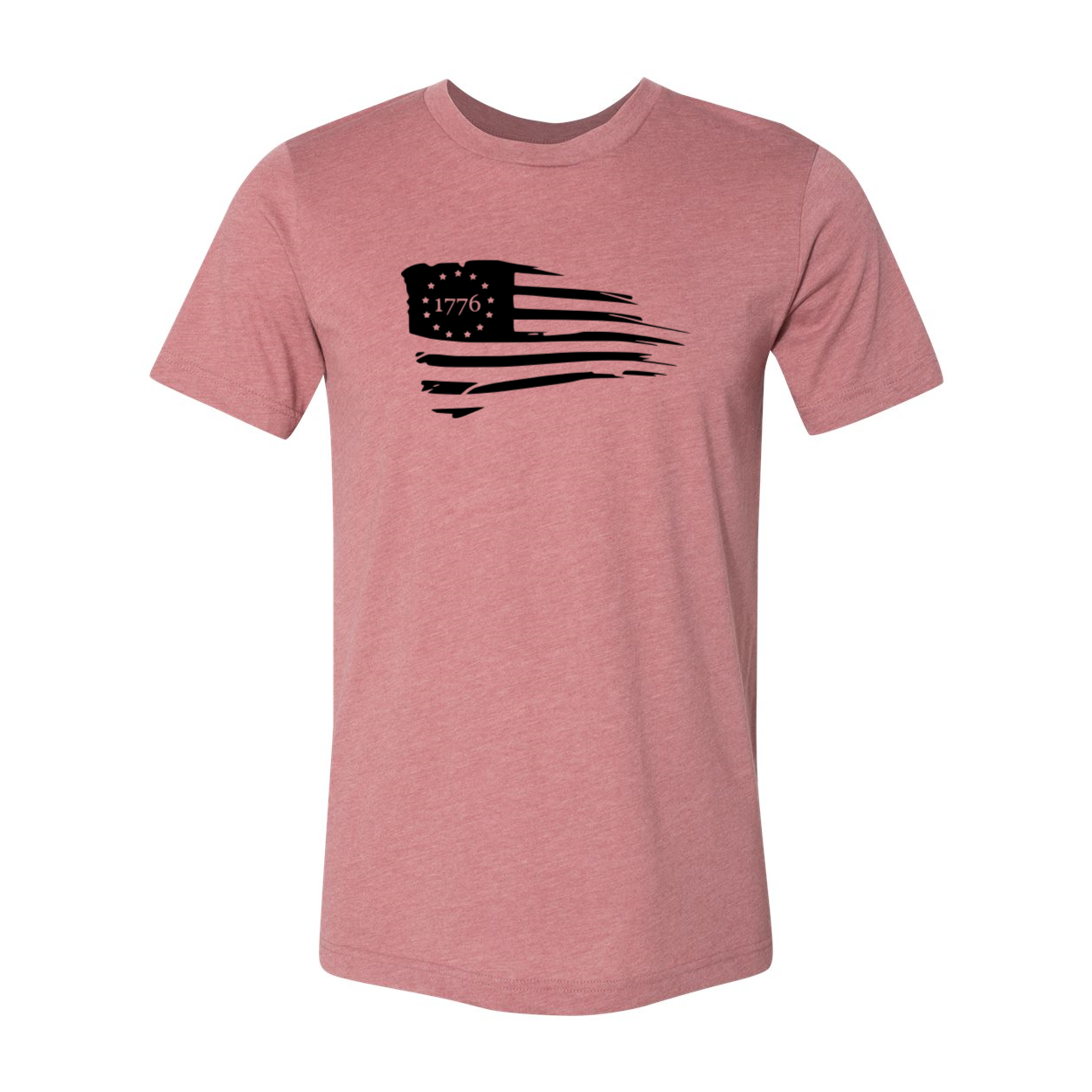 A comfortable unisex American Flag Shirt made from soft ring spun cotton, featuring a vibrant print of the American flag.