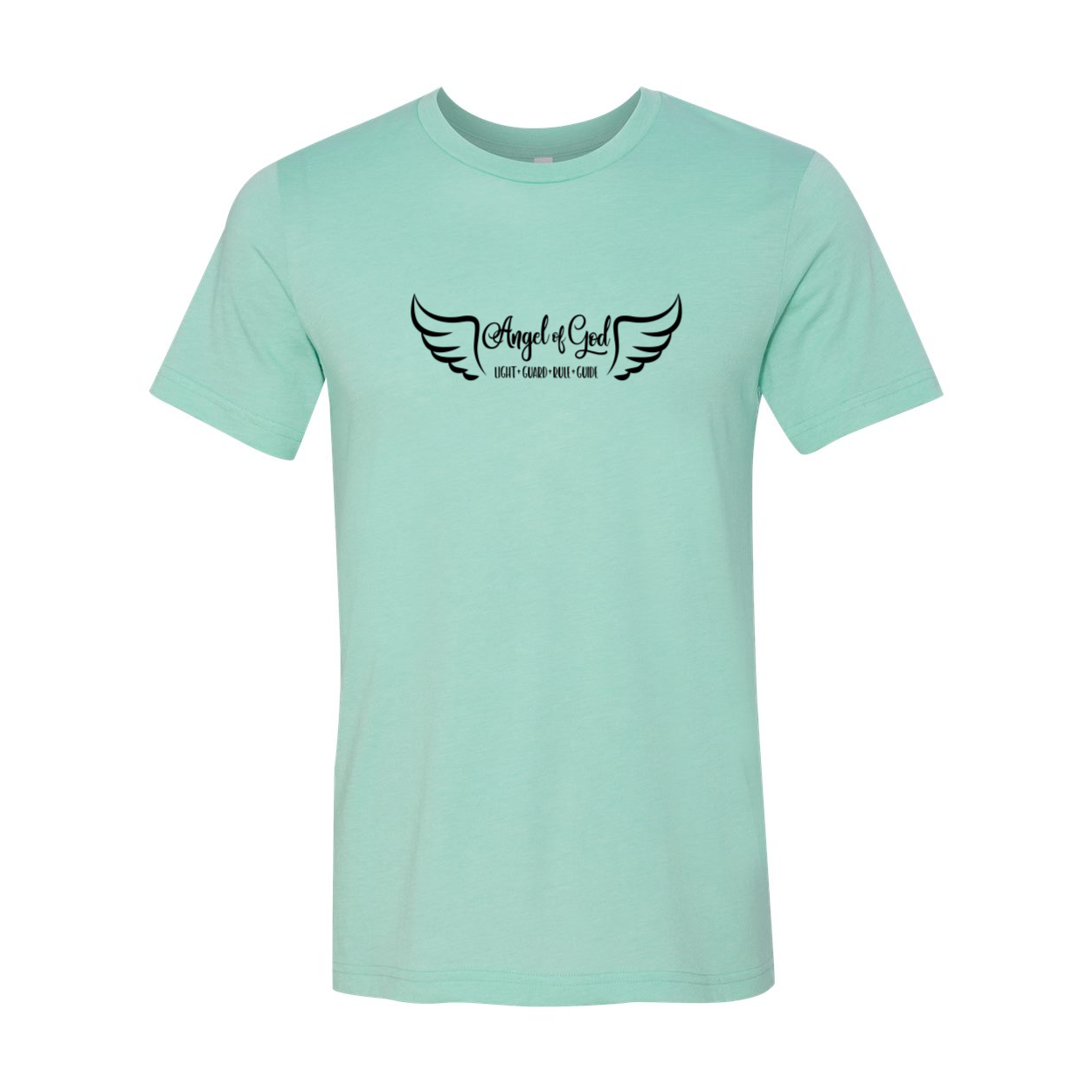 Angel Of God Unisex T-shirt in various colors, showcasing its soft fabric and stylish design.