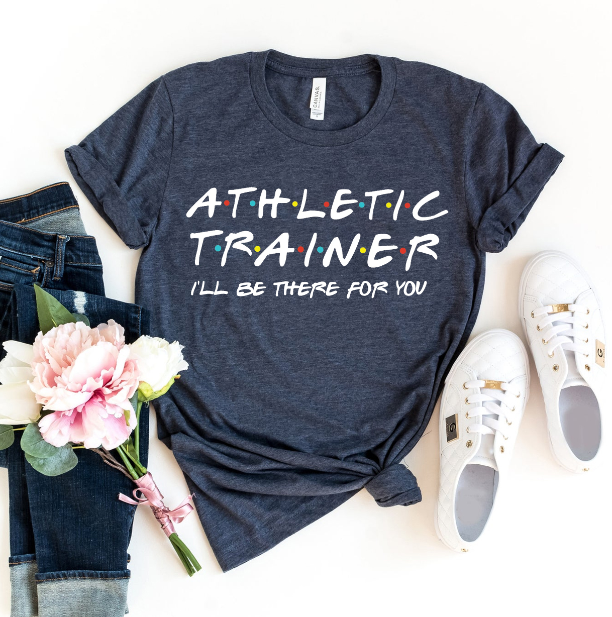 Athletic Trainer T-shirt made of premium ring spun cotton, featuring a soft feel and high-quality flex print design.