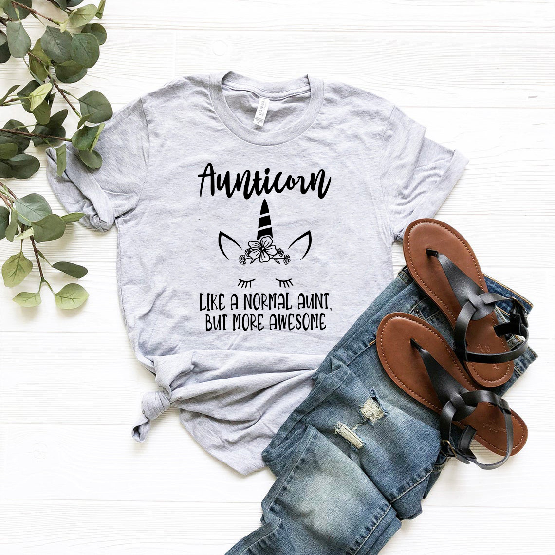 Aunticorn Shirt in various colors, showcasing its soft fabric and stylish design.