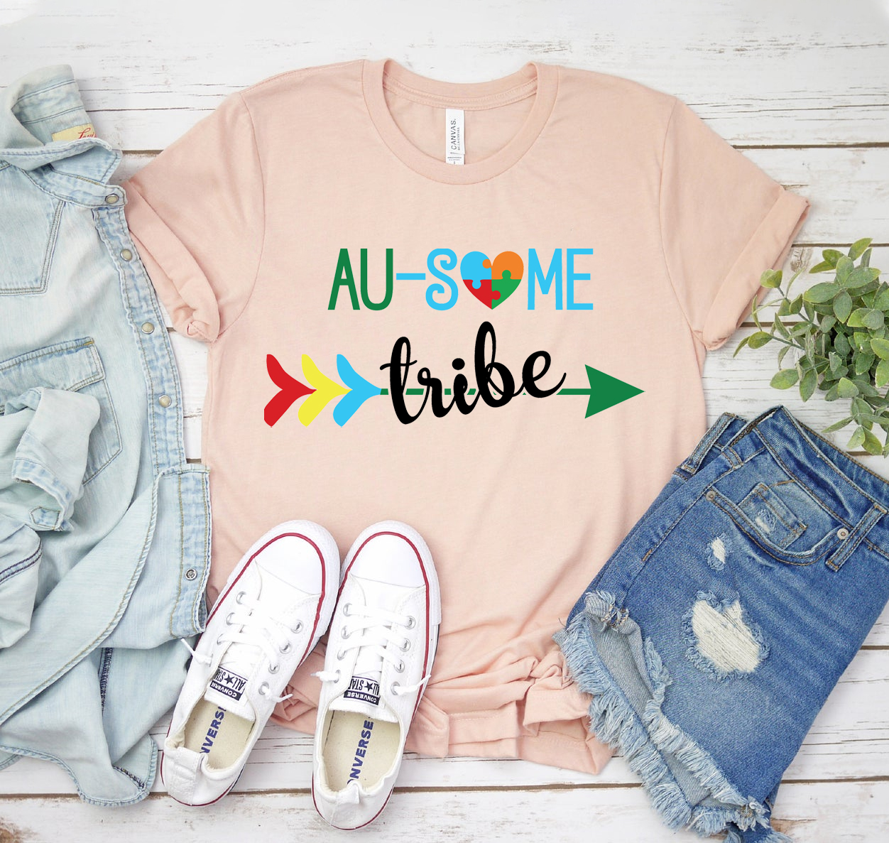 Au-some Tribe T-shirt in various sizes, showcasing its unisex design and soft fabric.