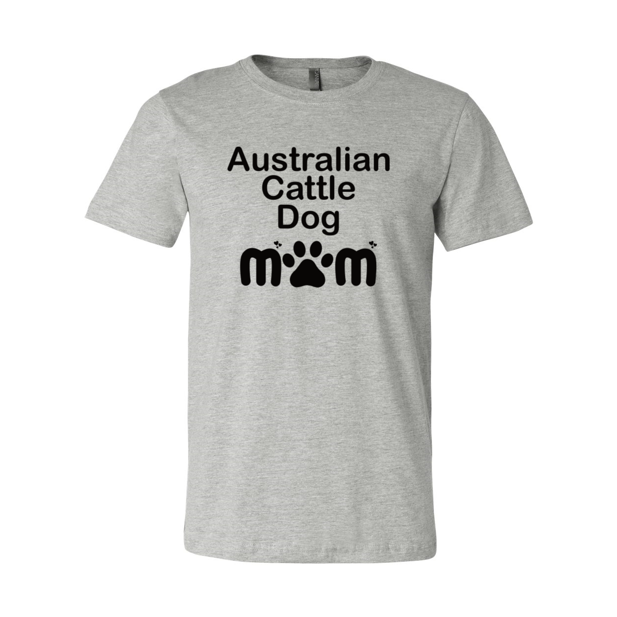 A stylish Australian Cattle Dog Mom shirt made from soft ring spun cotton, featuring a vibrant print and available in various colors.