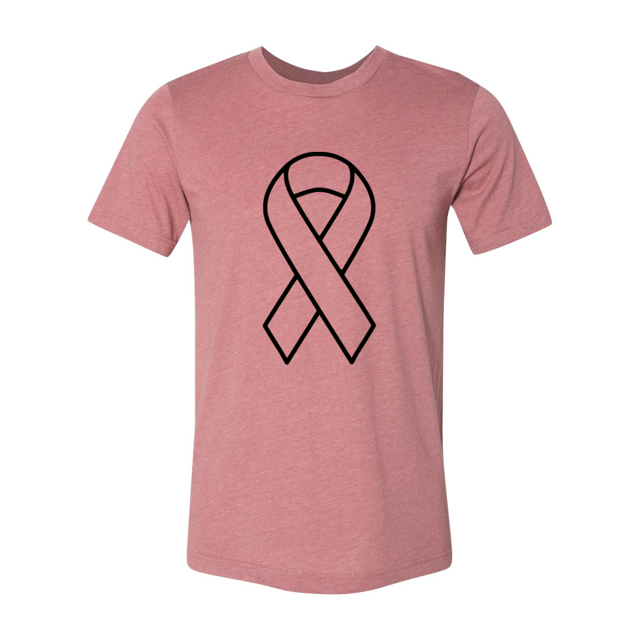 A unisex Awareness Ribbon Shirt made from soft ring spun cotton, available in multiple colors and sizes, featuring a crew neck and short sleeves.