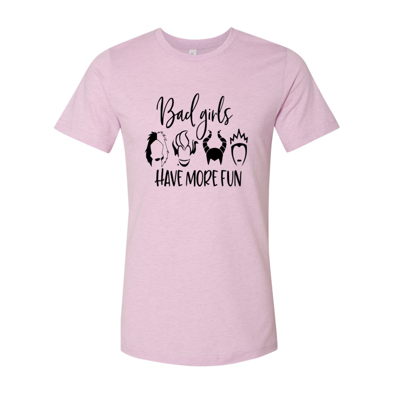 A stylish unisex T-shirt featuring the phrase 'Bad Girls Have More Fun' in bold print, made from soft ring spun cotton, available in various colors.