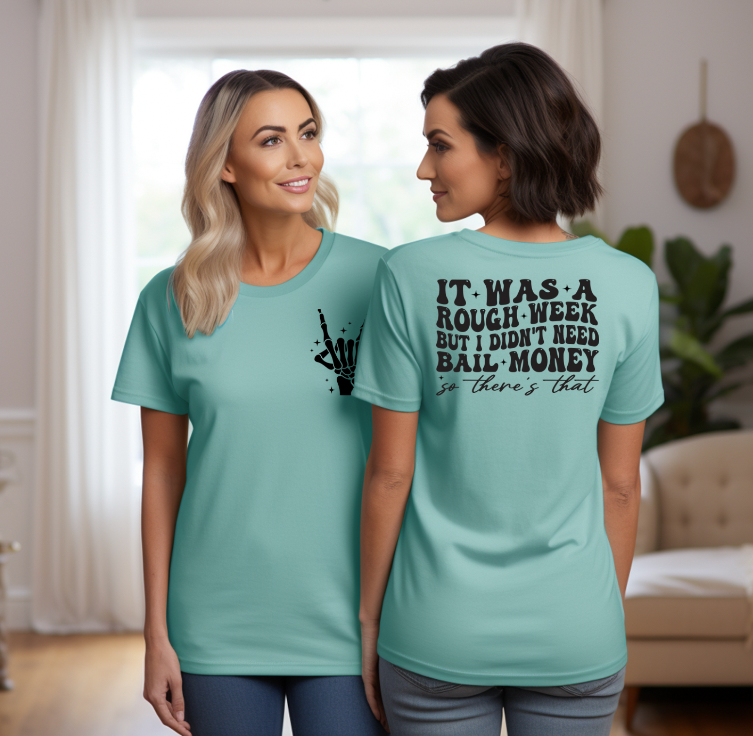 Bail Money Unisex T-shirt featuring a unique design on the right pocket and back, showcasing vibrant colors and comfortable fabric.