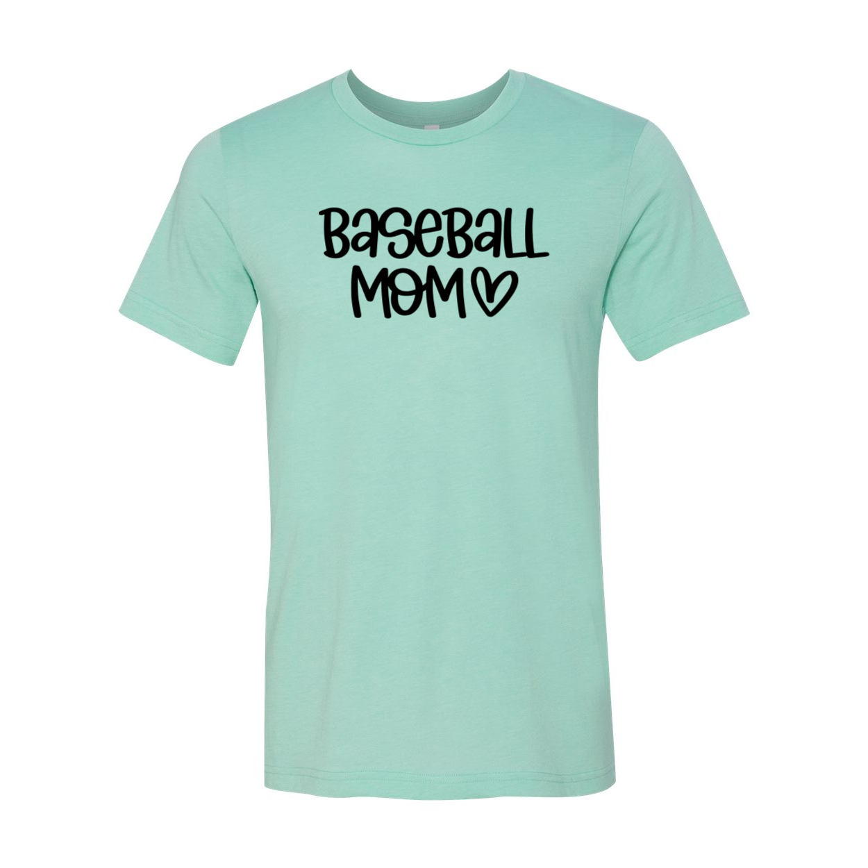 A stylish Baseball Mom Shirt made from soft ring spun cotton, available in multiple colors and sizes, featuring a comfortable fit and high-quality print.